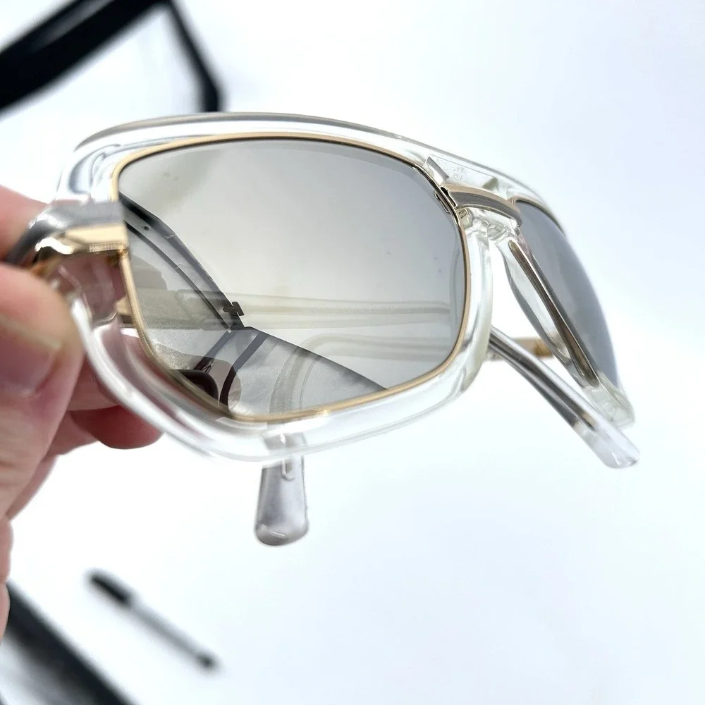 Vintage‎ Cazal Aviator Mirrored Gold Clear Mens Sunglasses Navigator Hip Hop Y2K